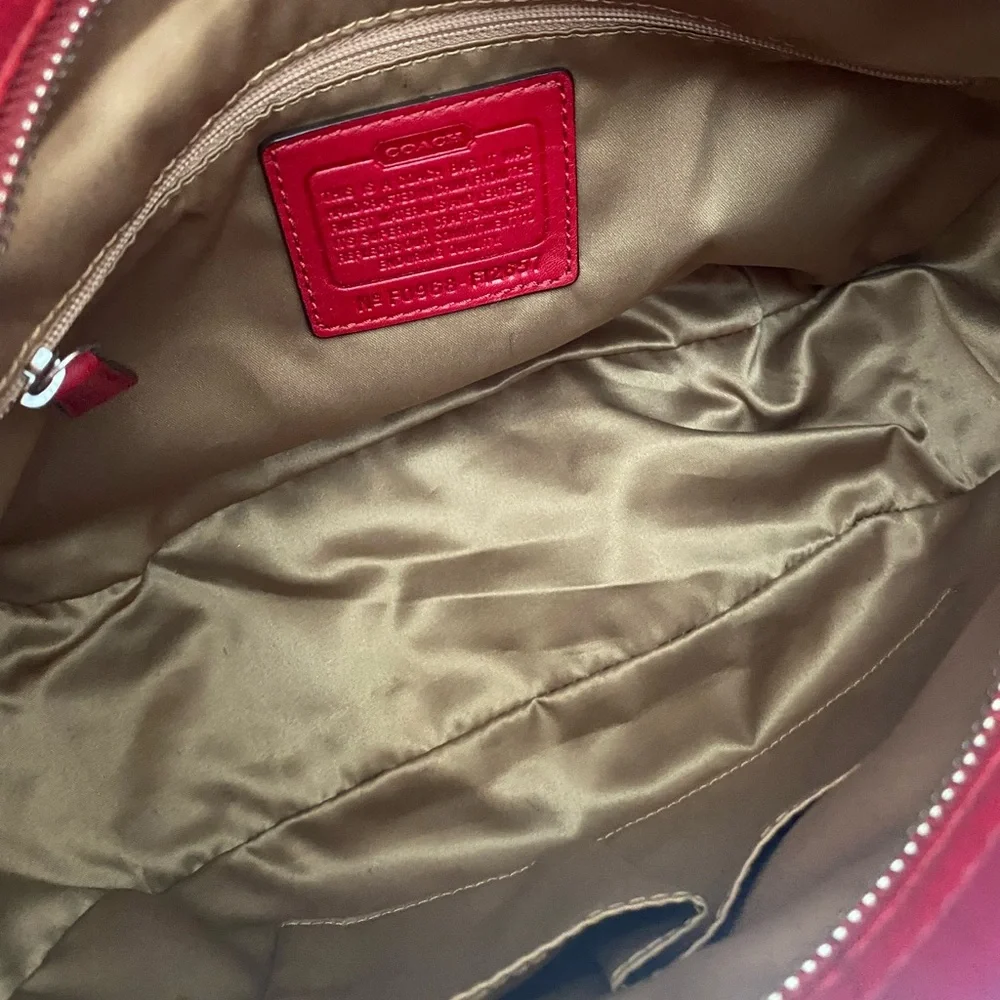 Red Coach Zoe Hobo Bag - Picture 6 of 8